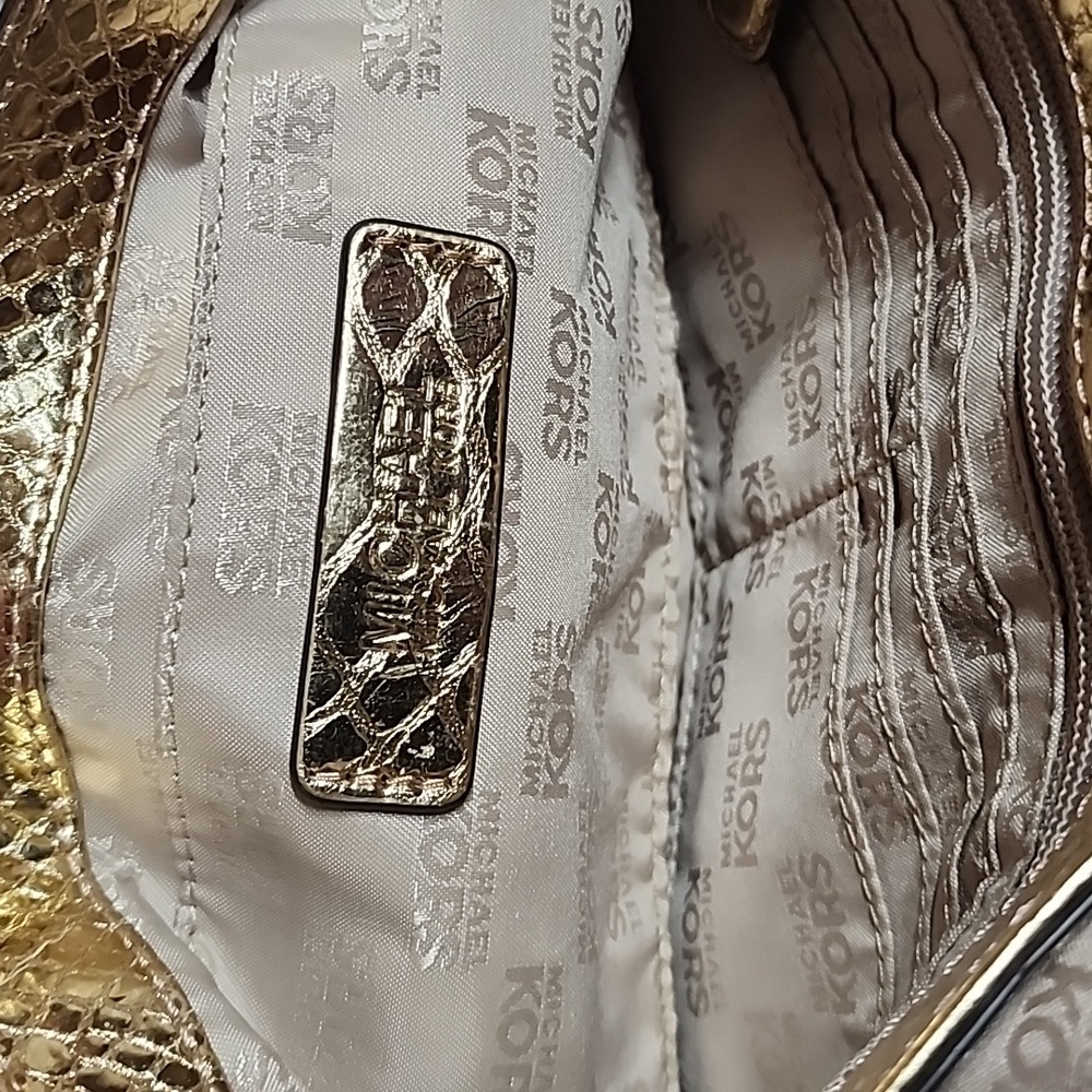 Michael Kors Truly Lavish "All That Glitters" Hamilton Leather Bag Nwt - Picture 12 of 14